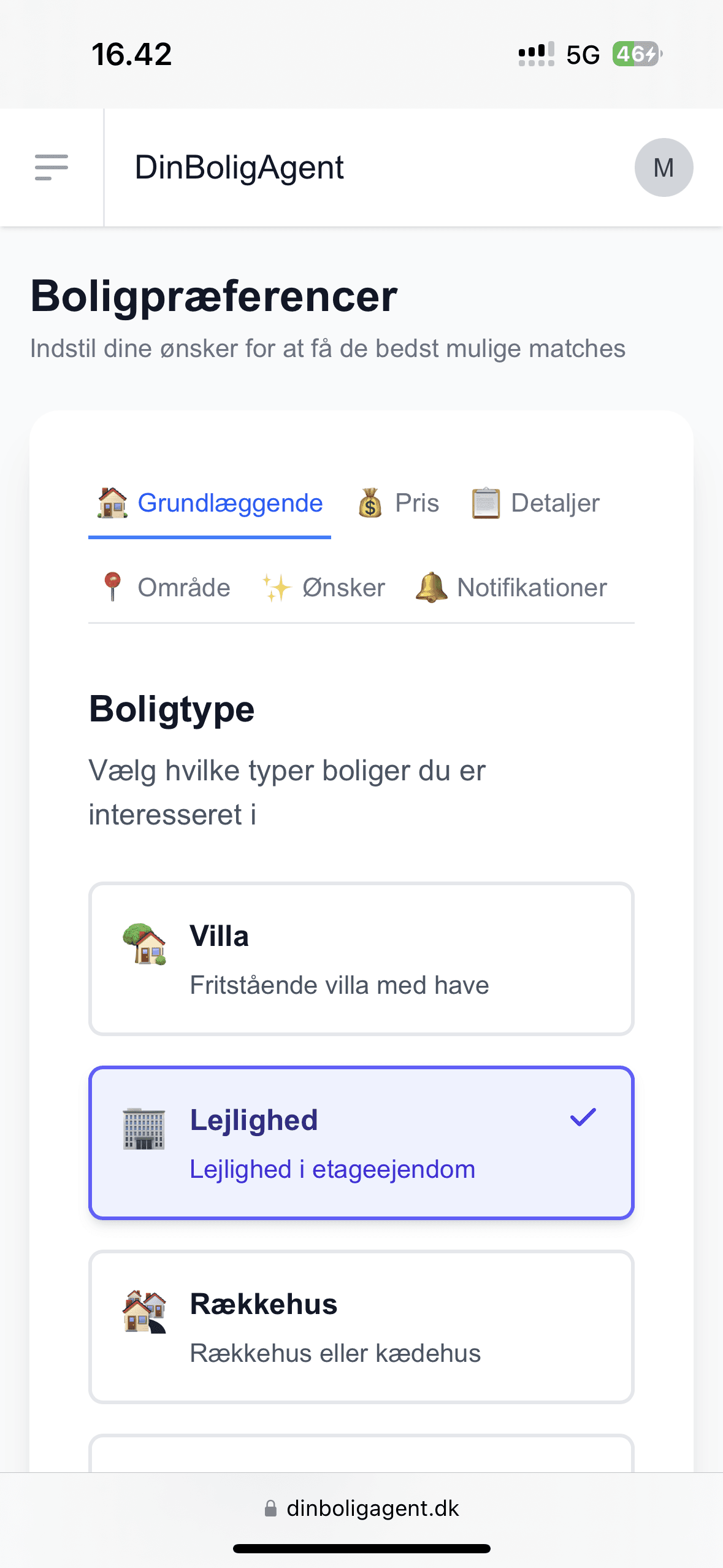 Boligsøgning på mobil